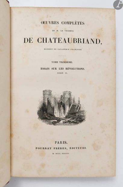 null CHATEAUBRIAND (François René de).
Complete works. 
Paris, Pourrat frères, 1836-1839....