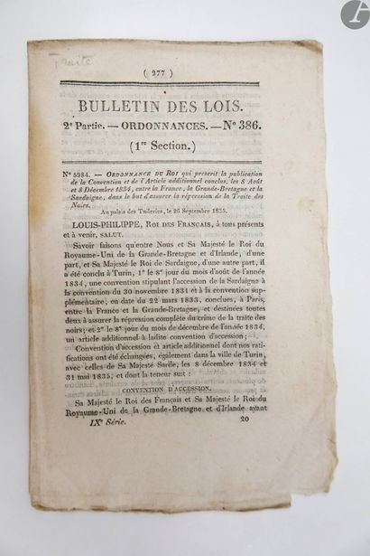 null [ESCLAVAGE].
Ensemble de 10 recueils de lois, chacun comprenant un texte consacré...