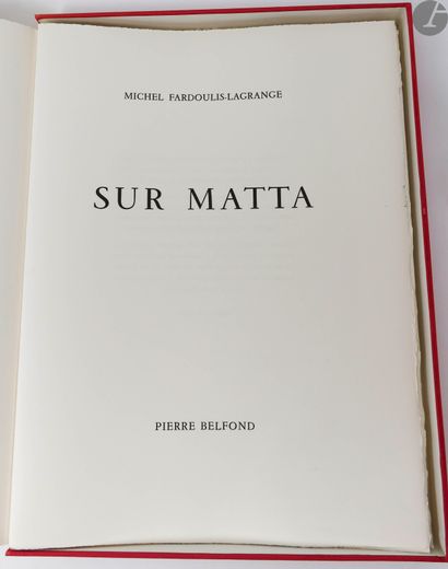 null FARDOULIS-LAGRANGE (Michel).
Sur Matta.
Paris : Pierre Belfond, [1970]. — In-folio,...