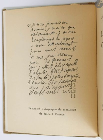 null DESNOS (Robert).
Freedom or love!
Paris : Éditions du Sagittaire, Simon Kra,...