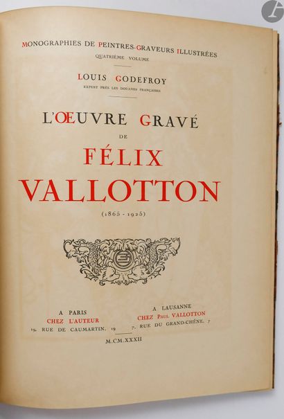 null [VALLOTTON (Félix)] - GODEFROY (Louis).
L'Œuvre gravé de Félix Vallotton (1865-1925).
Paris...