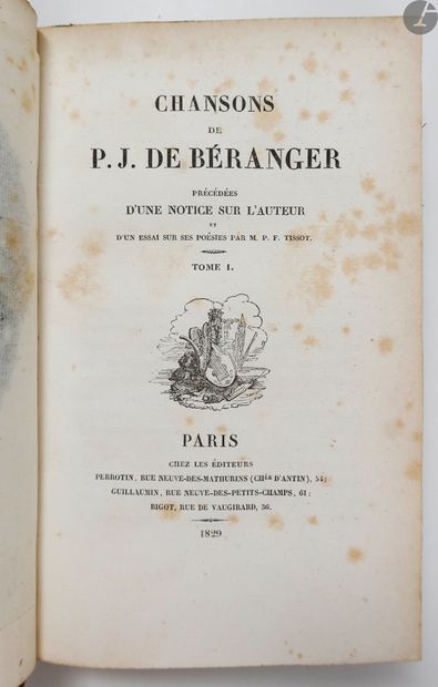 null BÉRANGER (Pierre Jean de).
Chansons... preceded by a notice on the author and...