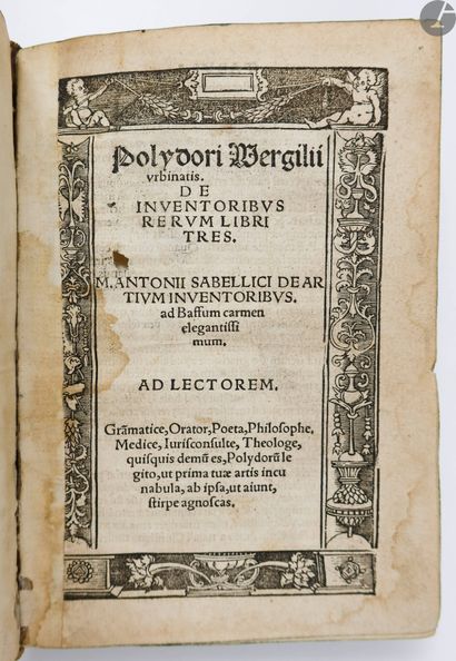 null VERGILIO (Polidoro).
De Inventoribus rerum libri tres. M. Antonii Sabellici...