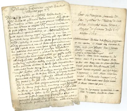 FRANCHE-COMTÉ. 9 pièces manuscrites, 1664-1782,...