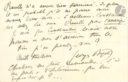 null Georges BIZET (1838-1875). L.A.S., [summer 1872 ?, to Alphonse Daudet ?]; 3...