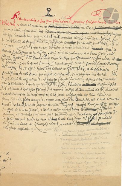 null Léon BLOY (1846-1917). Deux manuscrits autographes, Le Révélateur du Globe,...