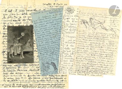 null Théophile-Alexandre STEINLEN. 30 L.A.S. (mostly "St."), including 2 with drawings...