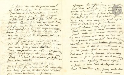 null Gustave FLAUBERT. L.A., [Croisset, mars 1848], à Louise Colet ; 3 pages in-4.

...