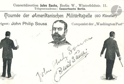 null John Philip SOUSA (1854-1932). P.S.; illustrated postcard.

 Postcard from the...
