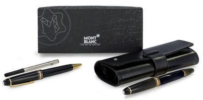 null MONTBLANC 

Lot de deux stylos Meisterstuck en résine noire et métal doré comprenant...