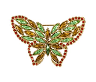 Yves SAINT LAURENT. Butterfly brooch in gold...