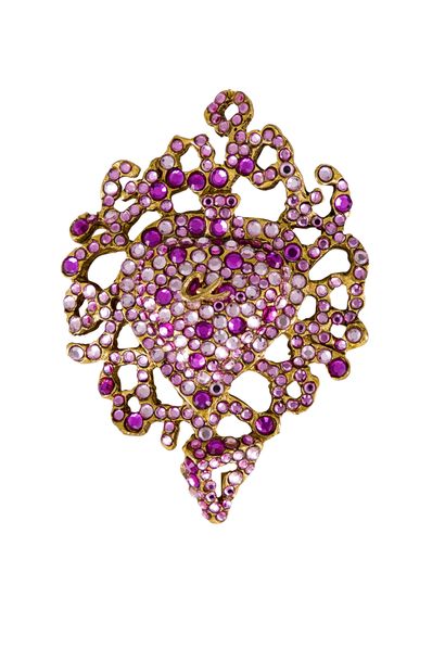 Christian LACROIX. Brooch in gold metal and...