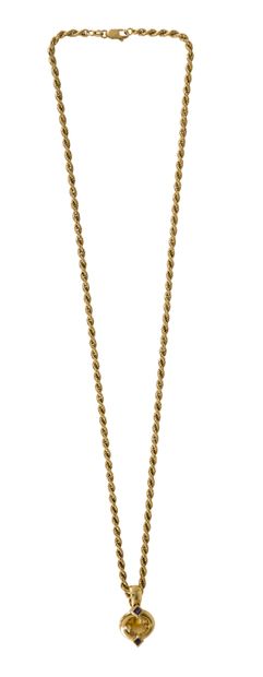 Necklace twisted in 18K gold (750) holding...
