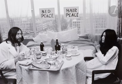 null 
Nico Koster (1940) 

John Lennon and Yoko Ono, Bed-in for Peace, Hilton Hotel....