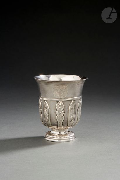 null JURISDICTION OF ORLEANS
Silver tulip tumbler, the pedestal molded with gadroons,...