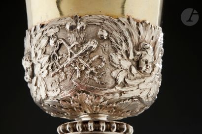 null MONTPELLIER 1651 - 1652
Silver chalice, the cup in vermeil. The circular base...