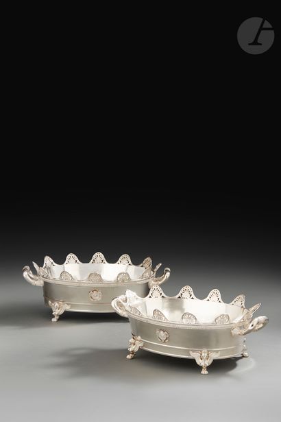 PARIS 1798 - 1809 A pair of silver glass...