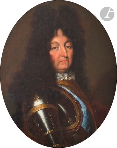 null École FRANCAISE vers 1800, suiveur de Hyacinthe RIGAUD
Portrait de Louis XIV...
