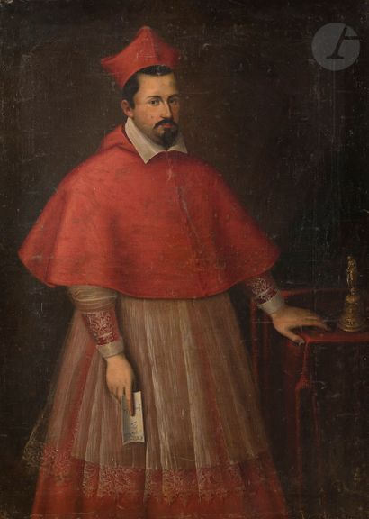 null École ITALIENNE du XVIIe siècle 
Portrait du cardinal Scipion Borghese
Toile
153 x 109 cm
(Restaurations...