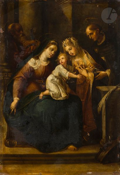 null Flaminio ALLEGRINI (Gubbio 1587 - Rome 1663)
Le Mariage mystique de sainte Catherine...