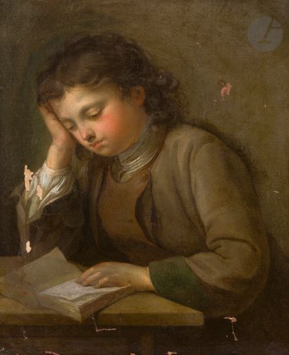 null FRENCH SCHOOL circa 1760, entourage of Charles François HUTIN
Young boy reading
Canvas
63...