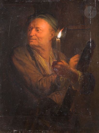 null École HOLLANDAISE du XVIIe siècle, entourage de Godfried SCHALCKEN
L’écrivain...