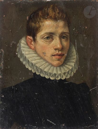 null École ANVERSOISE vers 1580, entourage d’Adriaen Thomasz KEY
Portrait de jeune...