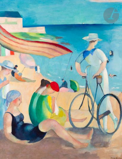 null Henri OTTMANN (1877-1927)
Sur la plage de Bourg-de-Batz
Huile sur toile.
Signée...