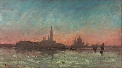 null Paul-Désiré TROUILLEBERT (1829-1900)
Venise, San Giorgio Maggiore aux aurores,...