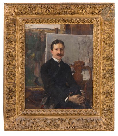 null 
Jules BASTIEN-LEPAGE (1848-1884



)Portrait of Maurice Fenaille, 1883Oil



on...