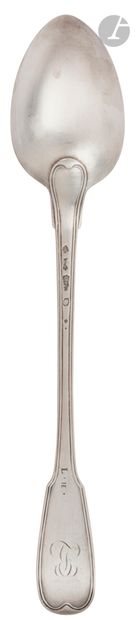 null PARIS 1777 - 1778
Silver stew spoon, model filet violin shell clasp.
Master...