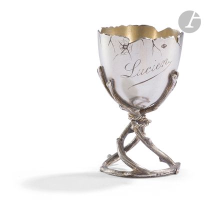 null FRANCE 1887 - 1911
Silver egg cup engraved Lucien à l'anglaise. The base is...