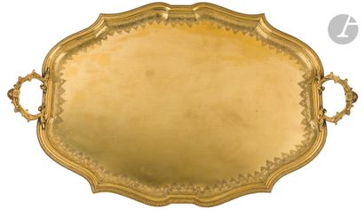 ATTRIBUTED TO FRANCE
Tray with two handles...