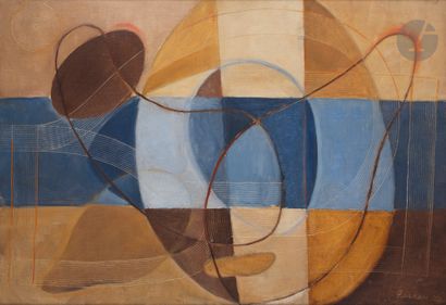 null John Millard FERREN [américain] (1905-1970)
Composition, 1935
Huile sur toile.
Signée...