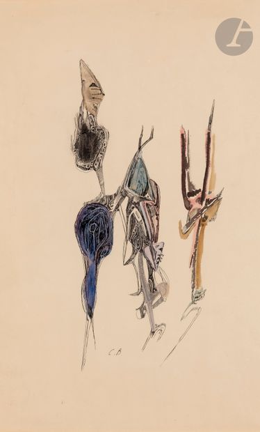 null Camille BRYEN (1907-1977)
Composition, 1949
Ink and watercolor.
Monogrammed...