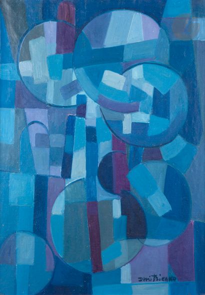 null Pierre DMITRIENKO (1925-1974)
Composition, 1950
Huile sur toile.
Signée en bas...