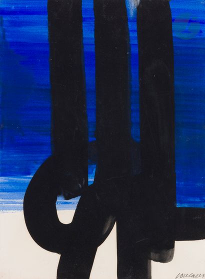 null Pierre SOULAGES (1919-2022)
Gouache sur papier, 1972
Gouache.
Signée en bas...