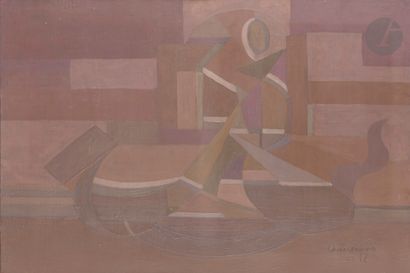 null Serge CHARCHOUNE [russe] (1888-1975)
Gondola n°29, 1952
Huile sur toile.
Signée...