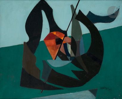 null Francis BOTT [allemand] 
(1904-1998)
Composition, 1946
Huile sur carton.
Signée...