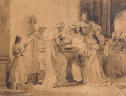 null Alexandre Evariste FRAGONARD
(Grasse 1780 - Paris 1850)
Le Mariage - Le Baptême,...