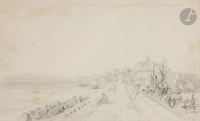 null Isidore-Laurent DEROY (Paris 1797 - 1886
)Cannes: the gulf of Napoule and the...