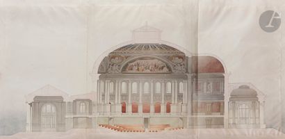 null ÉCOLE FRANÇAISE de la fin du XIXe siècle
Projet d’amphithéâtre d’une académie...