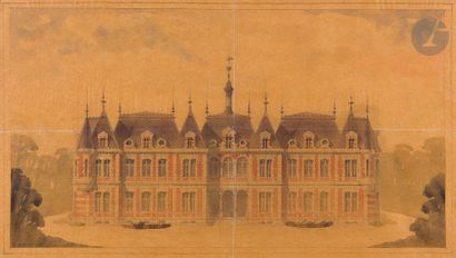 null Denis-Louis DESTORS (Gonesse 1816 - Choisy-Le-Roi 1882
)Set of 9 sheets Château...