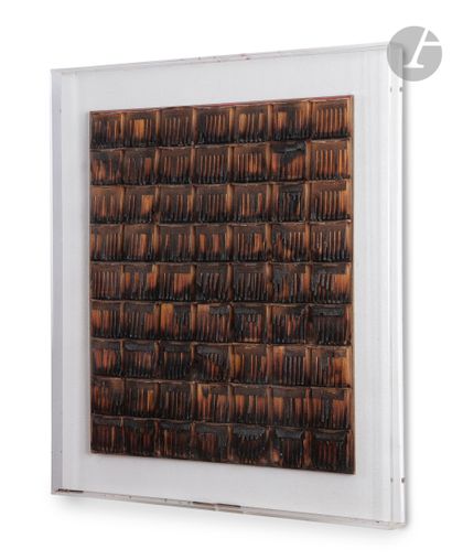 null Bernard AUBERTIN (1934-2015)
Dessin de feu, 1973-78
Collage d’allumettes consumées.
Signé,...