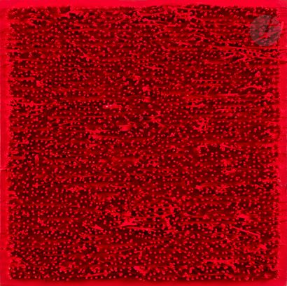 null Bernard AUBERTIN (1934-2015)
Tableau-clous-rouge, 1974
Panneau clouté et peint.
Signé,...