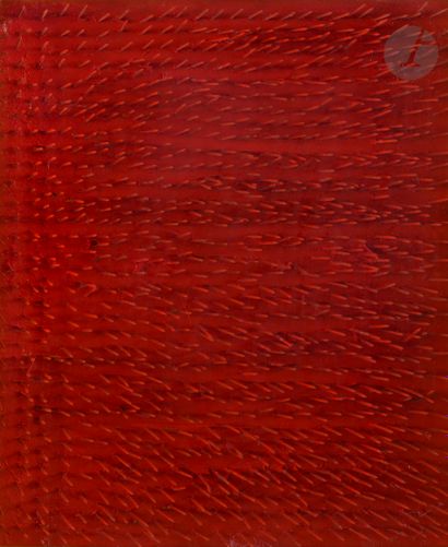 null Bernard AUBERTIN (1934-2015)
Clous n° 732, 1968
Panneau clouté peint.
Signé,...