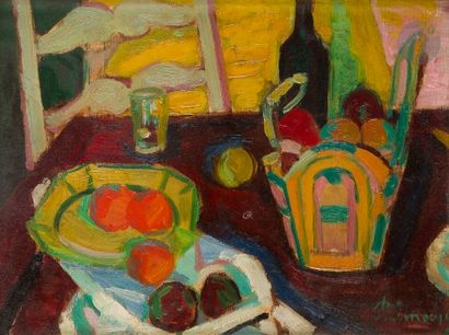 null Roger Marcel LIMOUSE 
(1894-1990)
Nature morte à la corbeille de fruits
Huile...