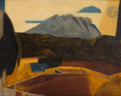 null Max PAPART (1911-1994)
Sainte-Victoire, ciel jaune, 1956
Huile sur toile.
Signée...