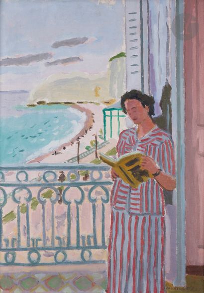 null Jules CAVAILLÈS (1901-1977)
Fenêtre ouverte à Étretat, 1952
Huile sur toile.
Signée...