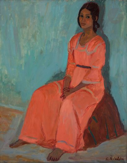 null Georges André KLEIN (1901-1992)
Jeune algérienne assise
Huile sur toile.
Signée...